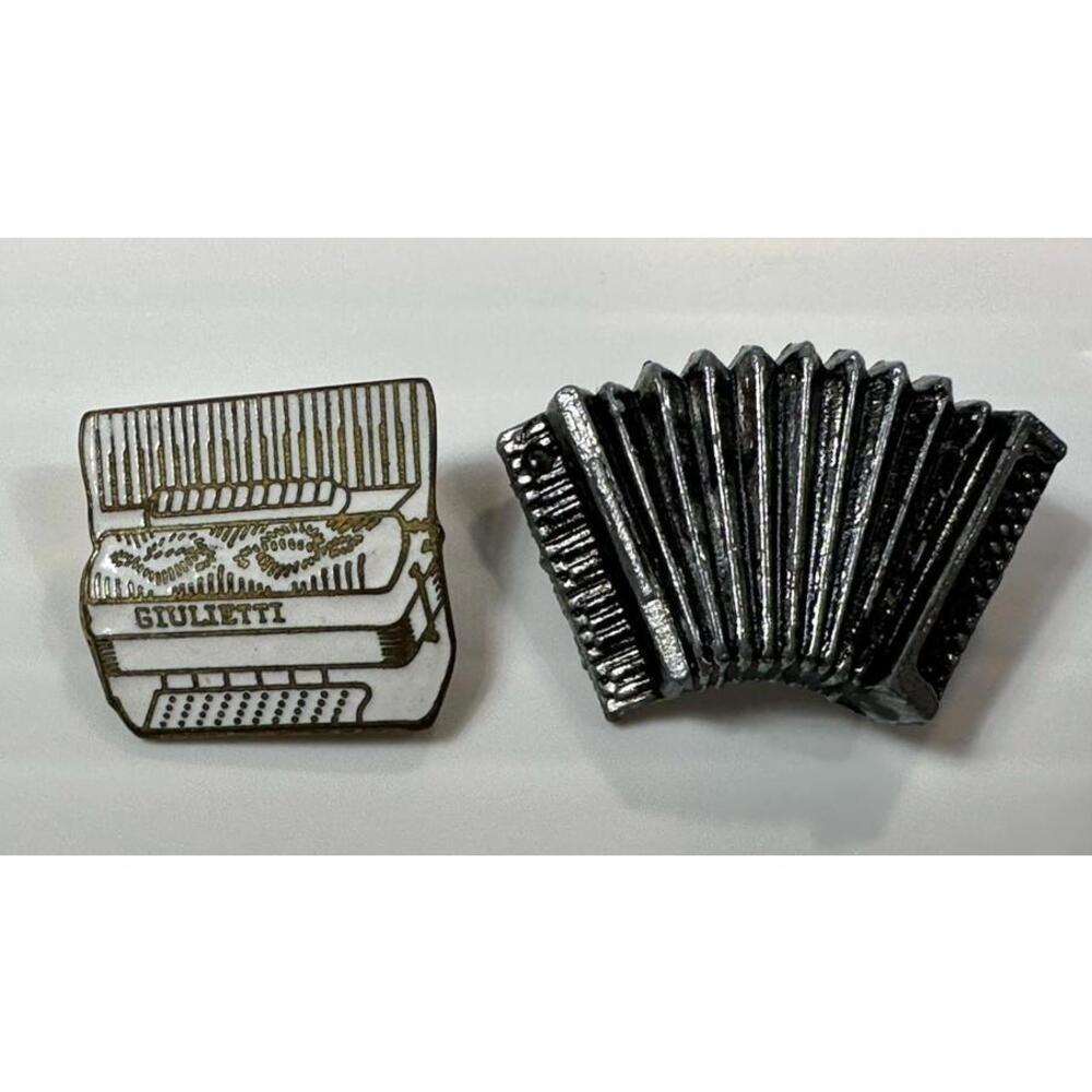 Vintage Enamel Giulietti Lapel Pin Accordian Metal Accordian Pin